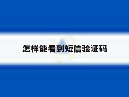 怎样能看到短信验证码
