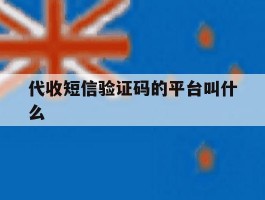 代收短信验证码的平台叫什么
