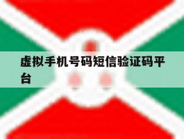 虚拟手机号码短信验证码平台