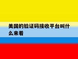 美国的验证码接收平台叫什么来着