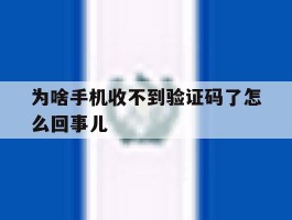 为啥手机收不到验证码了怎么回事儿