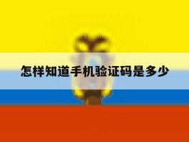 怎样知道手机验证码是多少