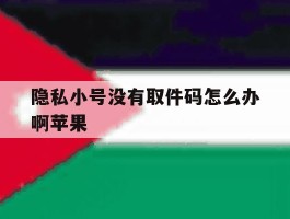 隐私小号没有取件码怎么办啊苹果