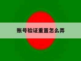 账号验证重置怎么弄