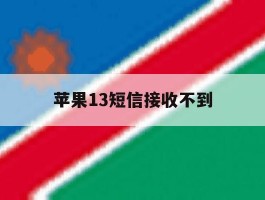 苹果13短信接收不到