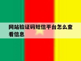 网站验证码短信平台怎么查看信息