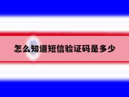 怎么知道短信验证码是多少