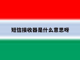 短信接收器是什么意思呀
