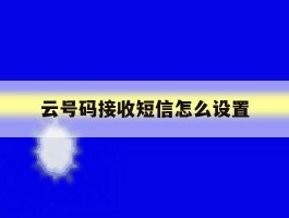 云号码接收短信怎么设置