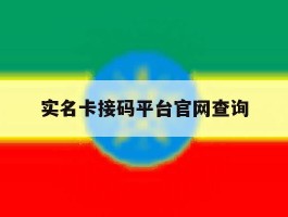 实名卡接码平台官网查询