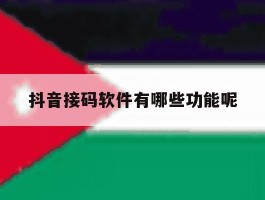 抖音接码软件有哪些功能呢