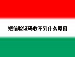 短信验证码收不到什么原因