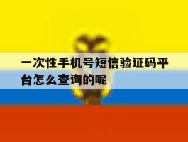 包含一次性手机号短信验证码平台怎么查询的呢的词条