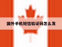 国外手机短信验证码怎么发