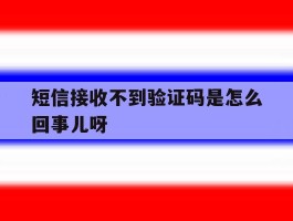 短信接收不到验证码是怎么回事儿呀
