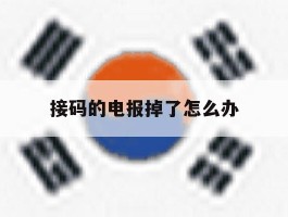 接码的电报掉了怎么办