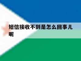 短信接收不到是怎么回事儿呢