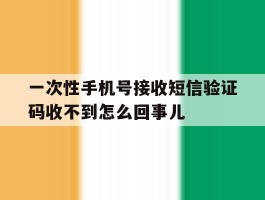 一次性手机号接收短信验证码收不到怎么回事儿的简单介绍