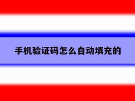 手机验证码怎么自动填充的