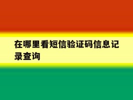 在哪里看短信验证码信息记录查询