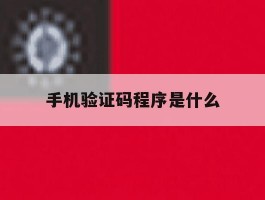 手机验证码程序是什么