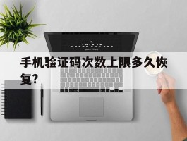 手机验证码次数上限多久恢复?