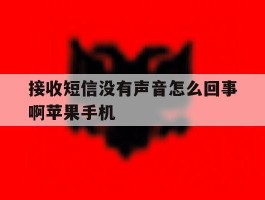 接收短信没有声音怎么回事啊苹果手机