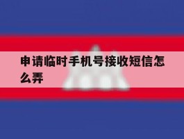 申请临时手机号接收短信怎么弄