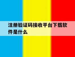 注册验证码接收平台下载软件是什么