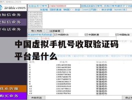 中国虚拟手机号收取验证码平台是什么