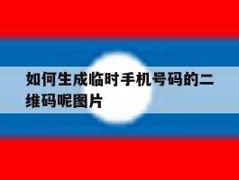 如何生成临时手机号码的二维码呢图片