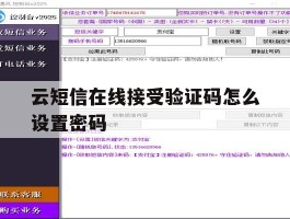 云短信在线接受验证码怎么设置密码