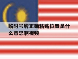 临时号牌正确粘贴位置是什么意思啊视频