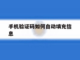 手机验证码如何自动填充信息