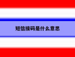 短信接码是什么意思