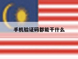 手机验证码都能干什么