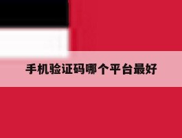 手机验证码哪个平台最好