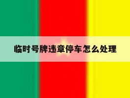 临时号牌违章停车怎么处理