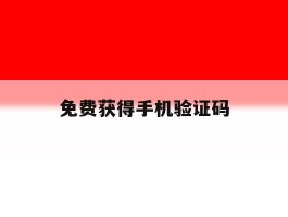 免费获得手机验证码