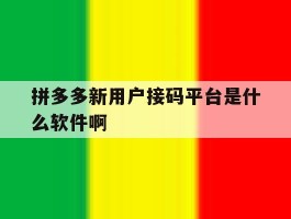 包含拼多多新用户接码平台是什么软件啊的词条