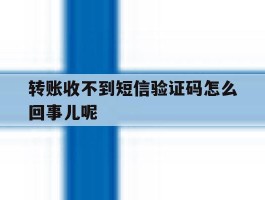 转账收不到短信验证码怎么回事儿呢