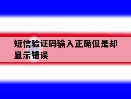 短信验证码输入正确但是却显示错误