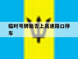 临时号牌能否上高速路口停车