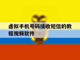 虚拟手机号码接收短信的教程视频软件