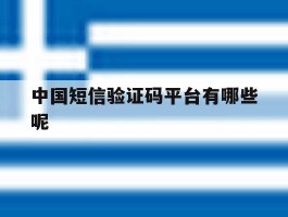 中国短信验证码平台有哪些呢
