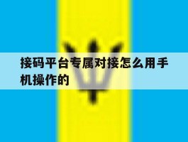 接码平台专属对接怎么用手机操作的