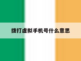 拨打虚拟手机号什么意思