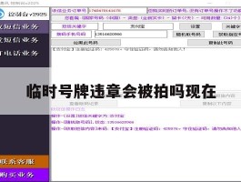 临时号牌违章会被拍吗现在