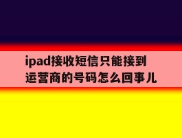 ipad接收短信只能接到运营商的号码怎么回事儿的简单介绍