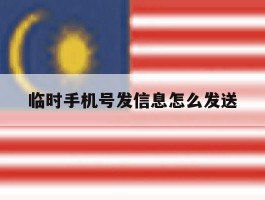 临时手机号发信息怎么发送
